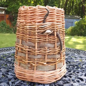 Berry basket with bark and drift wood detail
