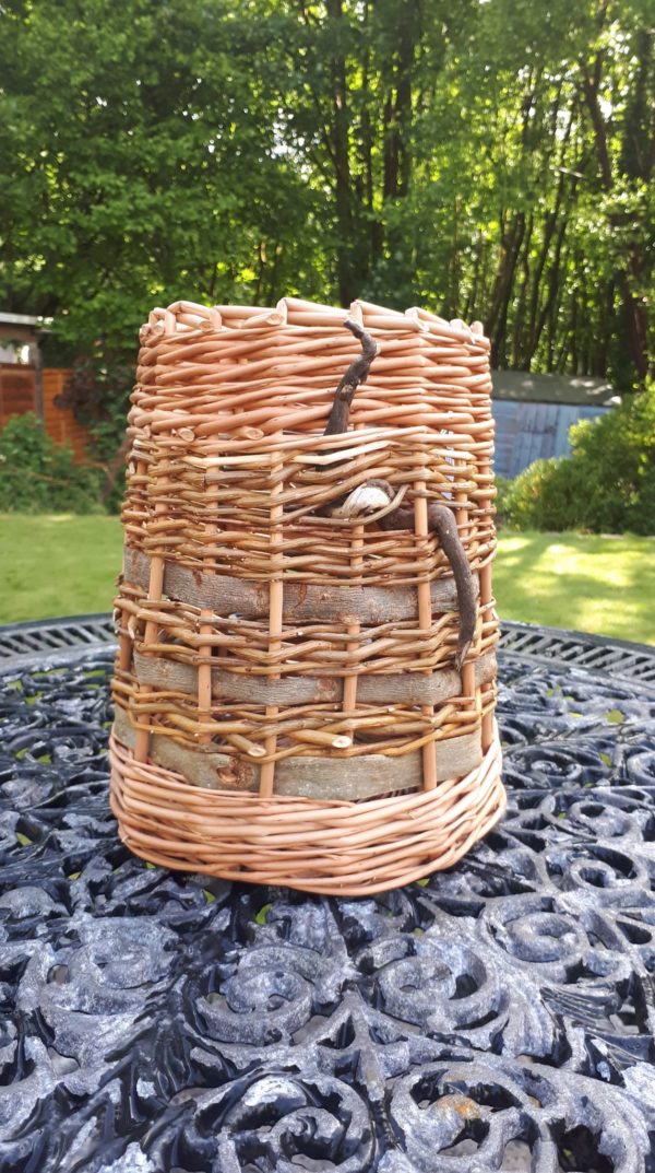 Berry basket with bark and drift wood detail